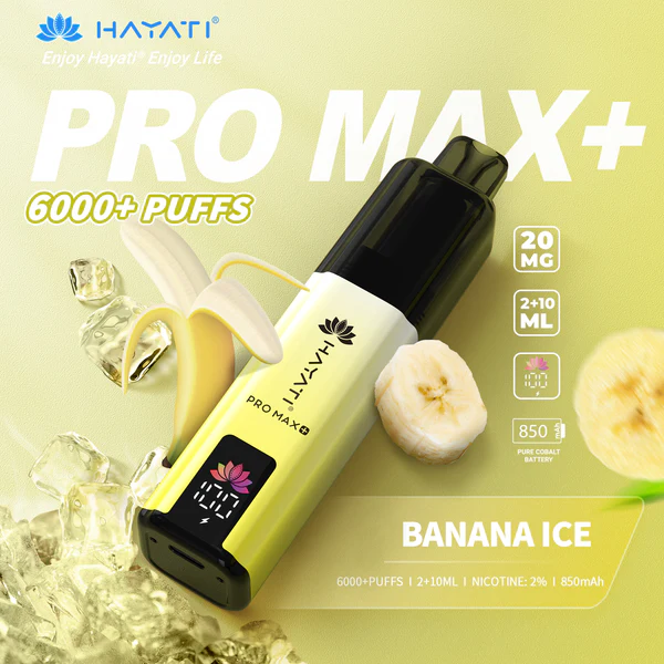 Hayati® Pro Max+ | 6000+ Puffs  Banana Ice