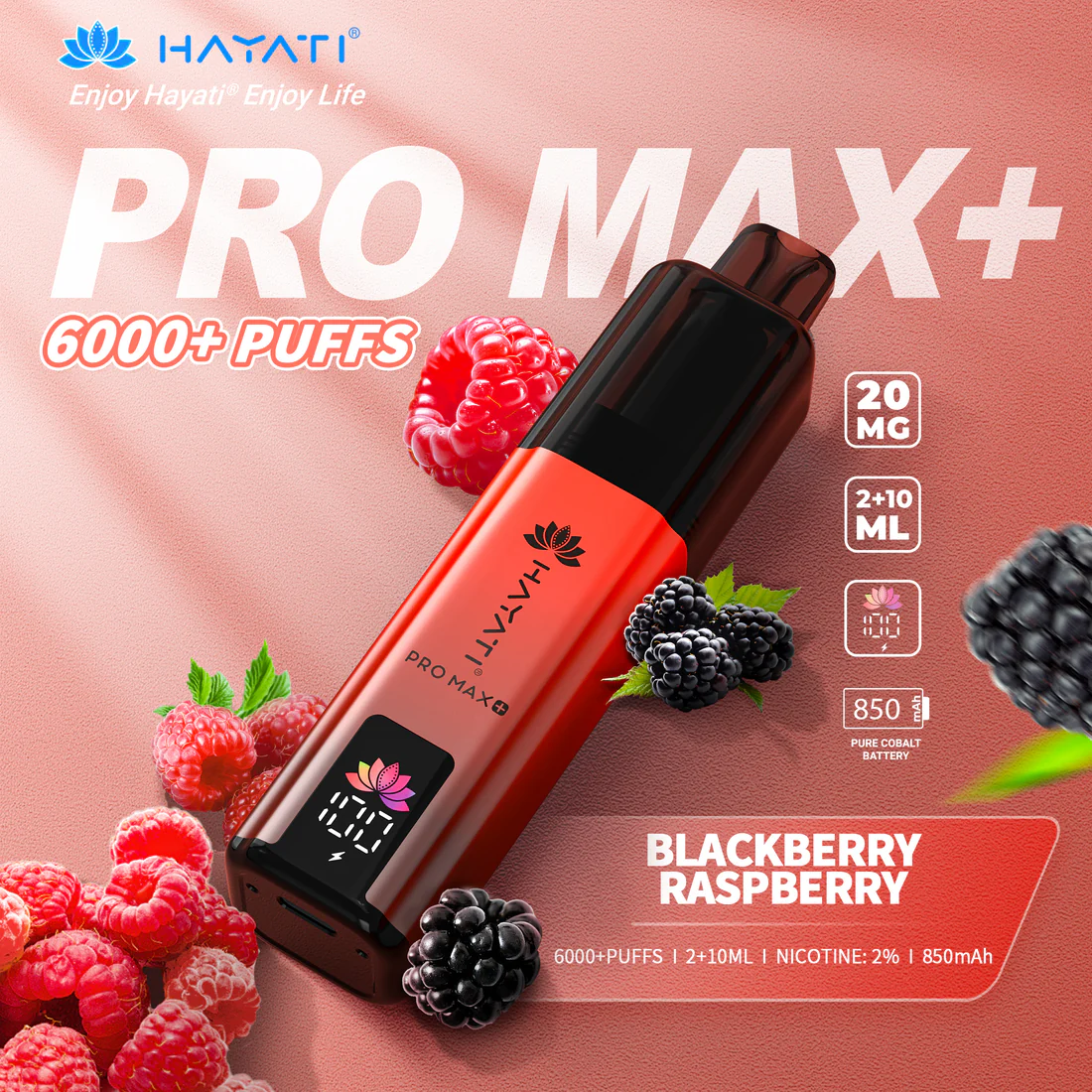 Hayati® Pro Max+ | 6000+ Puffs Blackberry Raspberry