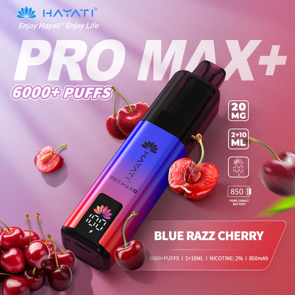Hayati® Pro Max+ | 6000+ Puffs Blue Razz Cherry