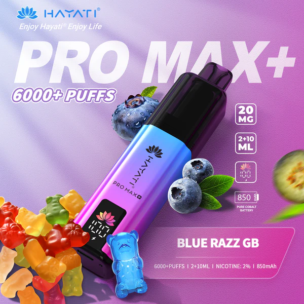Hayati® Pro Max+ | 6000+ Puffs Blue Razz GB