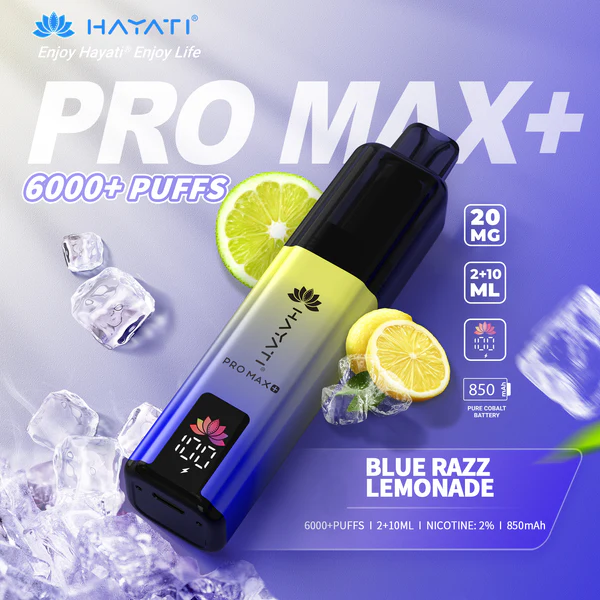 Hayati® Pro Max+ | 6000+ Puffs Blue Razz Lemonade