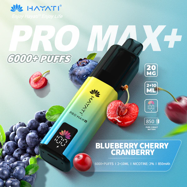 Hayati® Pro Max+ | 6000+ Puffs Blueberry Cherry Cranberry
