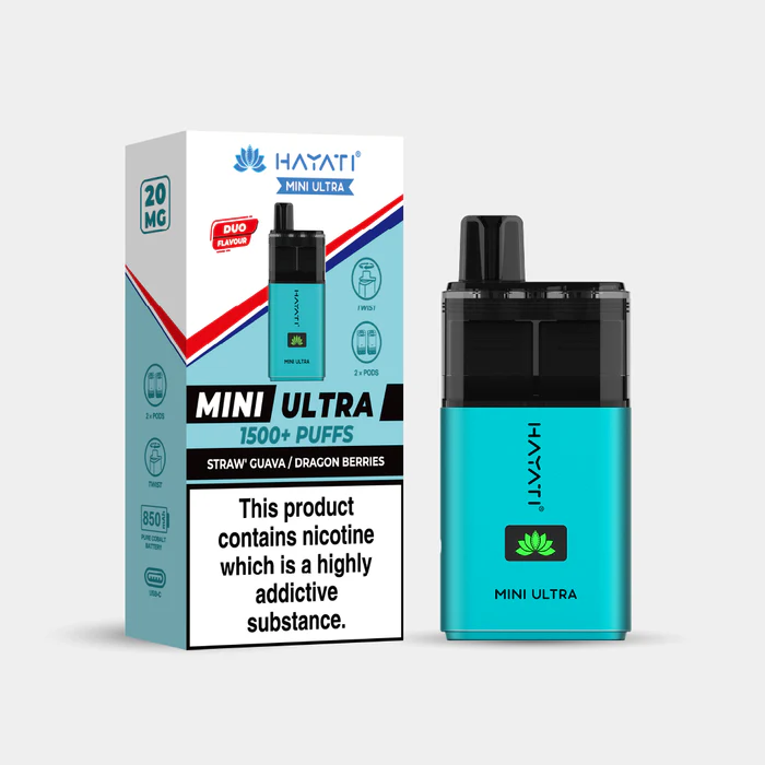 Hayati® Mini Ultra | 1500+ Puffs Straw' Guava | Dragon Berries