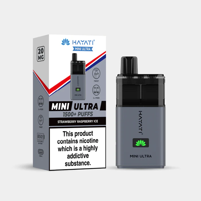 Hayati® Mini Ultra | 1500+ Puffs  Strawberry Raspberry Ice