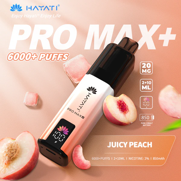 Hayati® Pro Max+ | 6000+ Puffs Juicy Peach